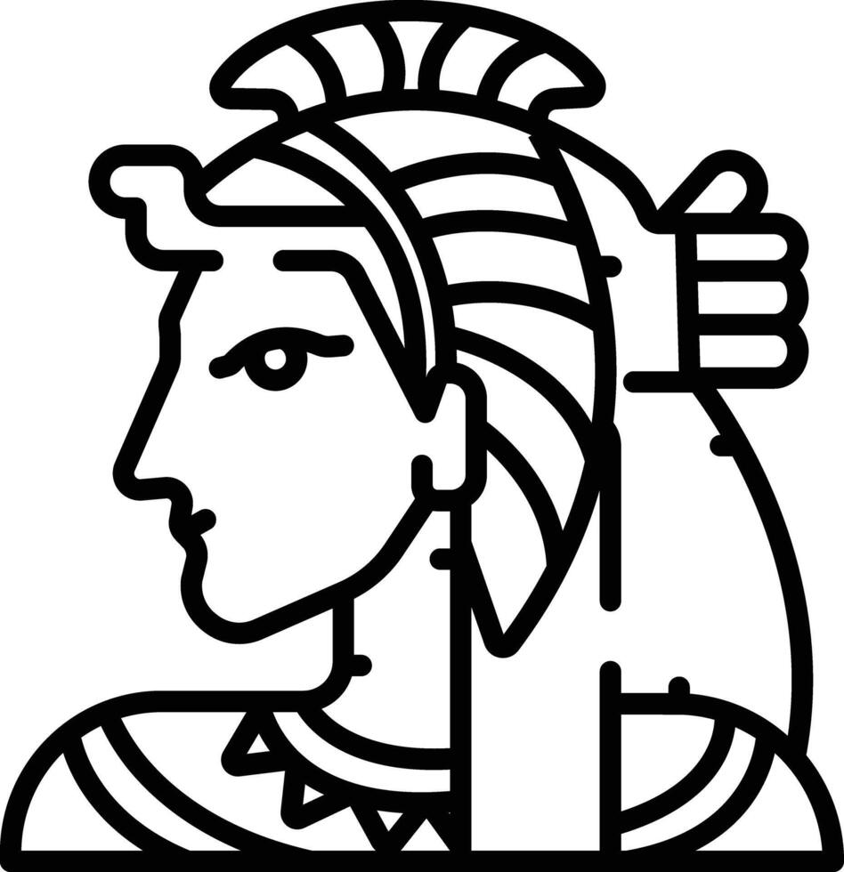 Cleopatra outline illustration vector