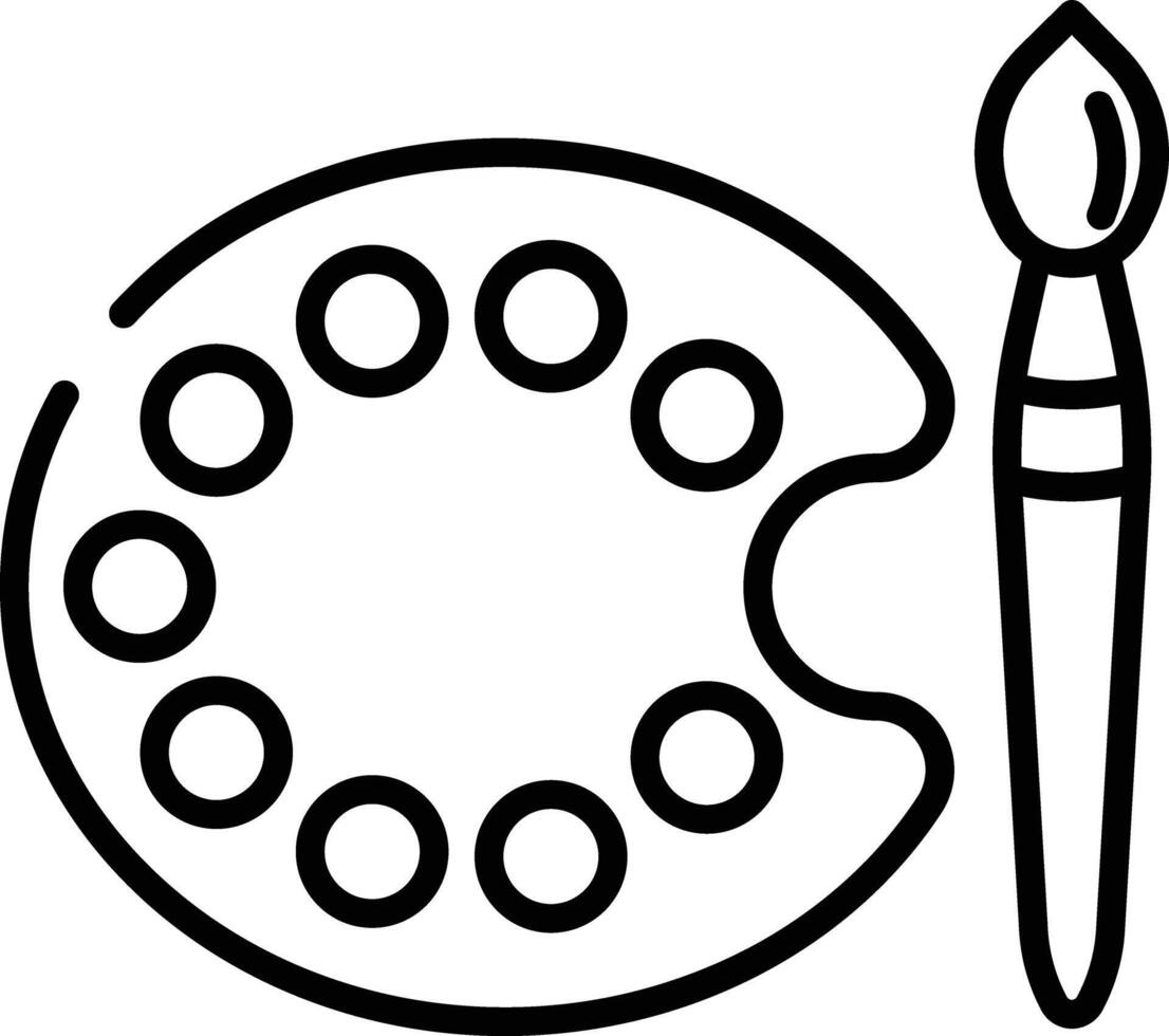 Palette outline illustration vector
