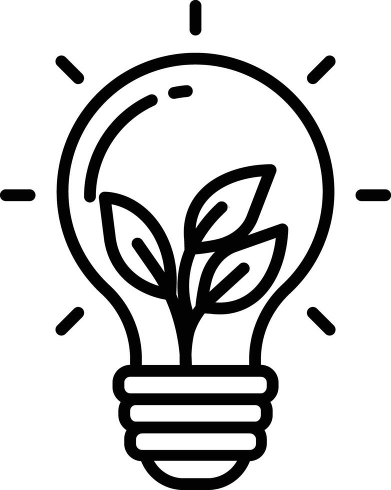 Eco Lamp outline illustration vector