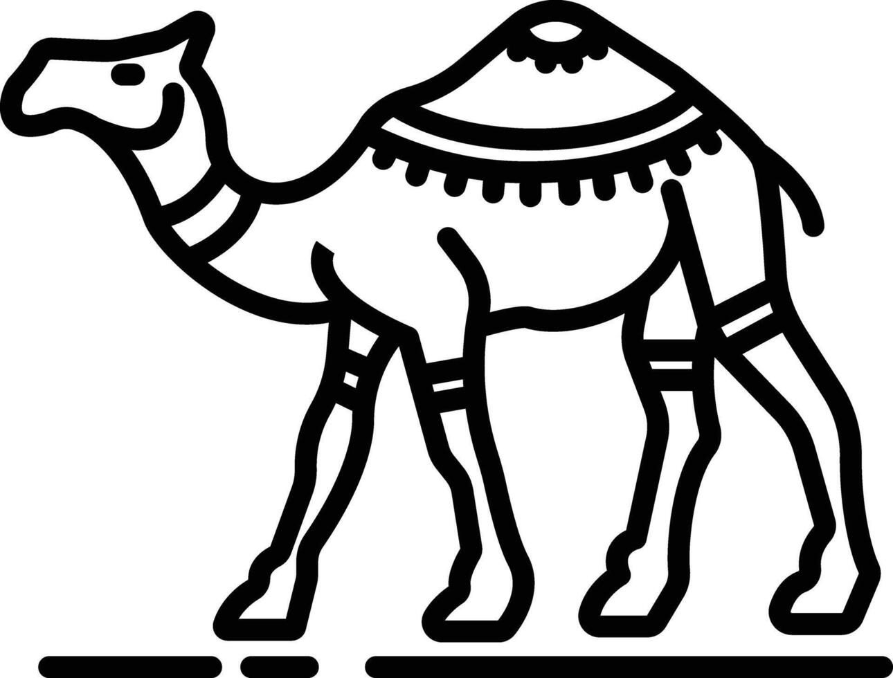 Dromedary outline illustration vector