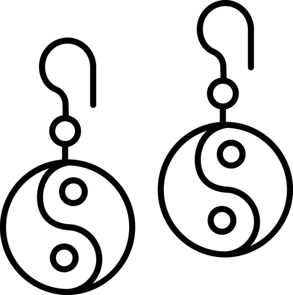 earring outline illustration vector