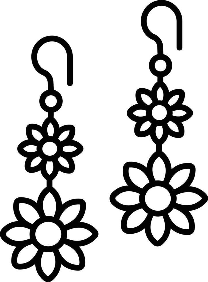 earring outline illustration vector