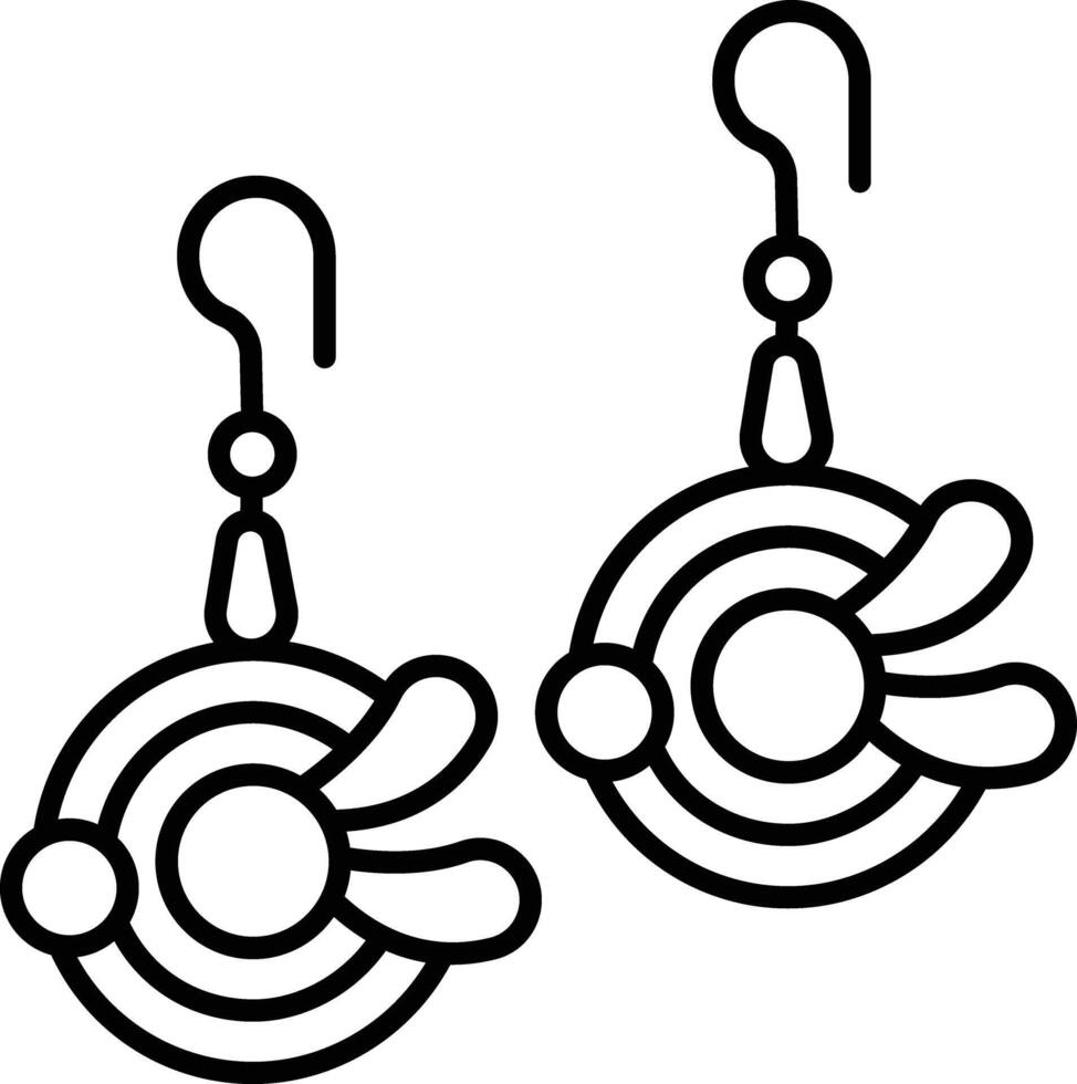 earring outline illustration vector