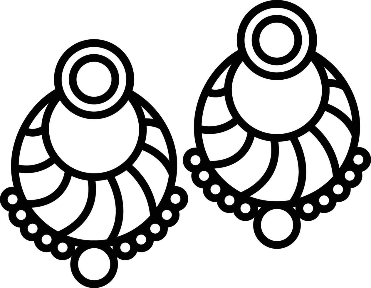 earring outline illustration vector