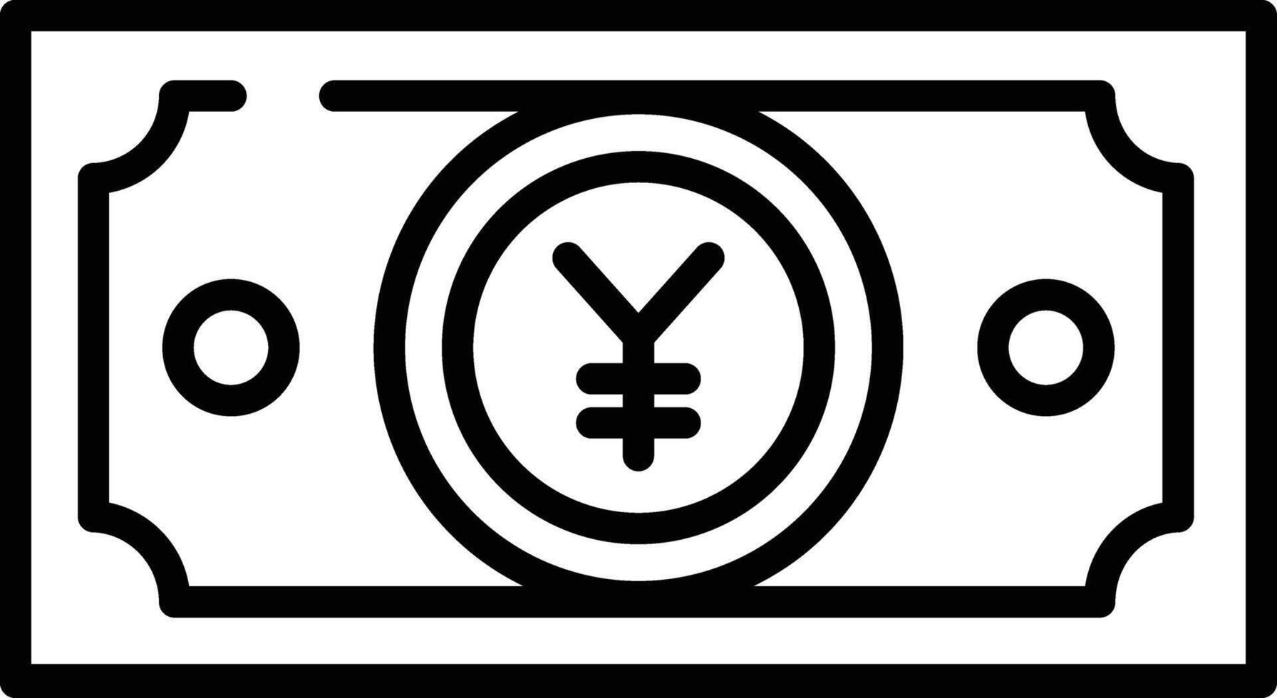 Yen outline illustration vector