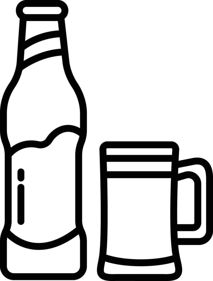 beer bottle outline illustration vector