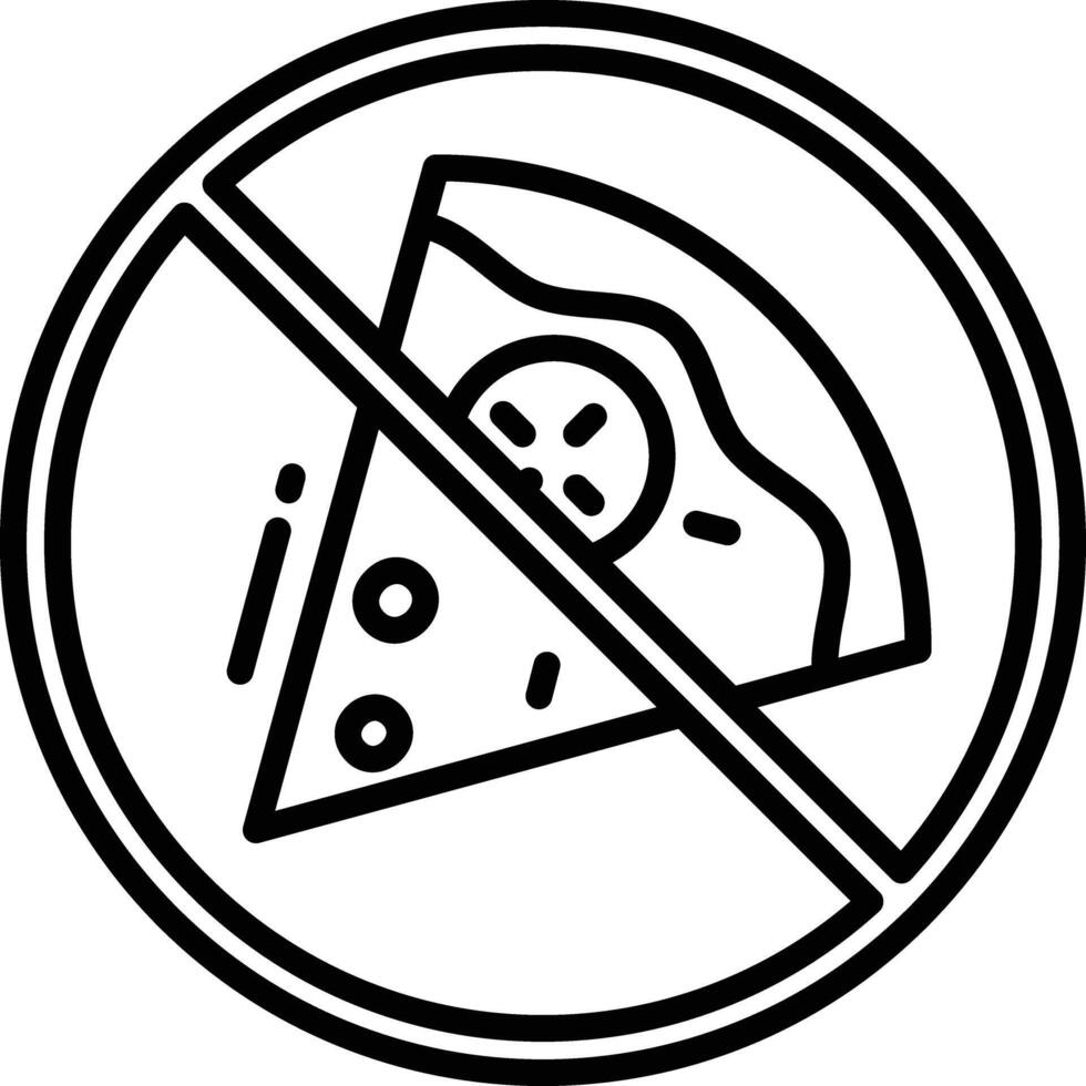 No Pizza outline illustration vector