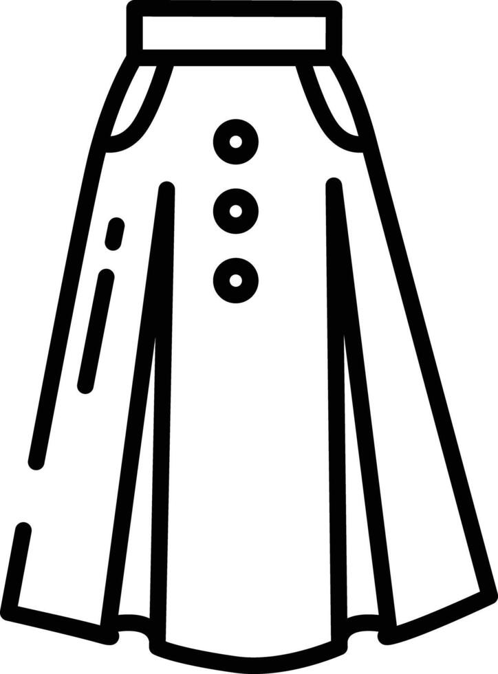 Skirt outline illustration vector
