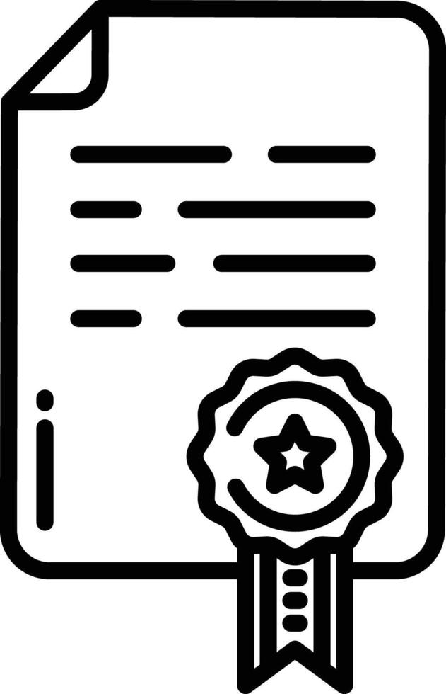 certificate outline illustration vector