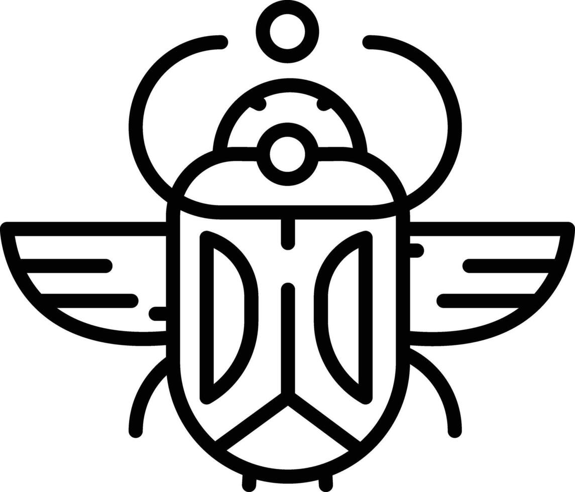 Beetle outline illustration vector