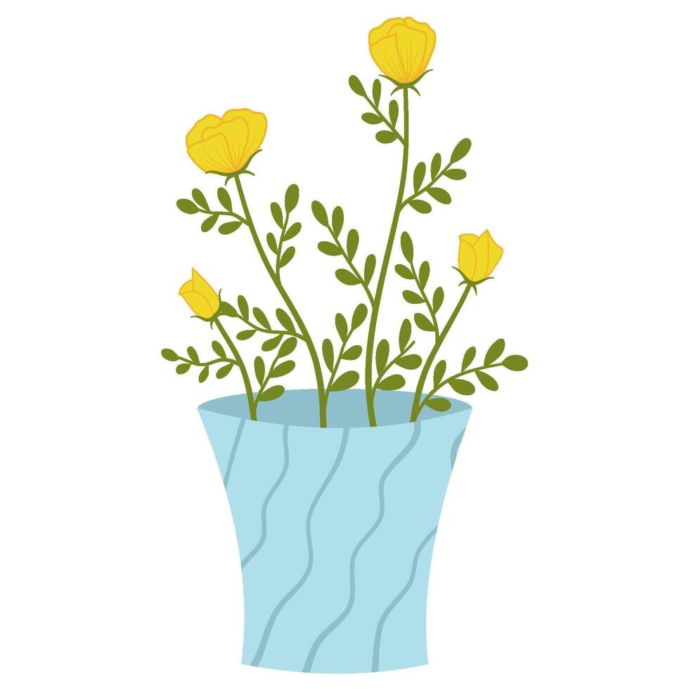 Flower in pot vector