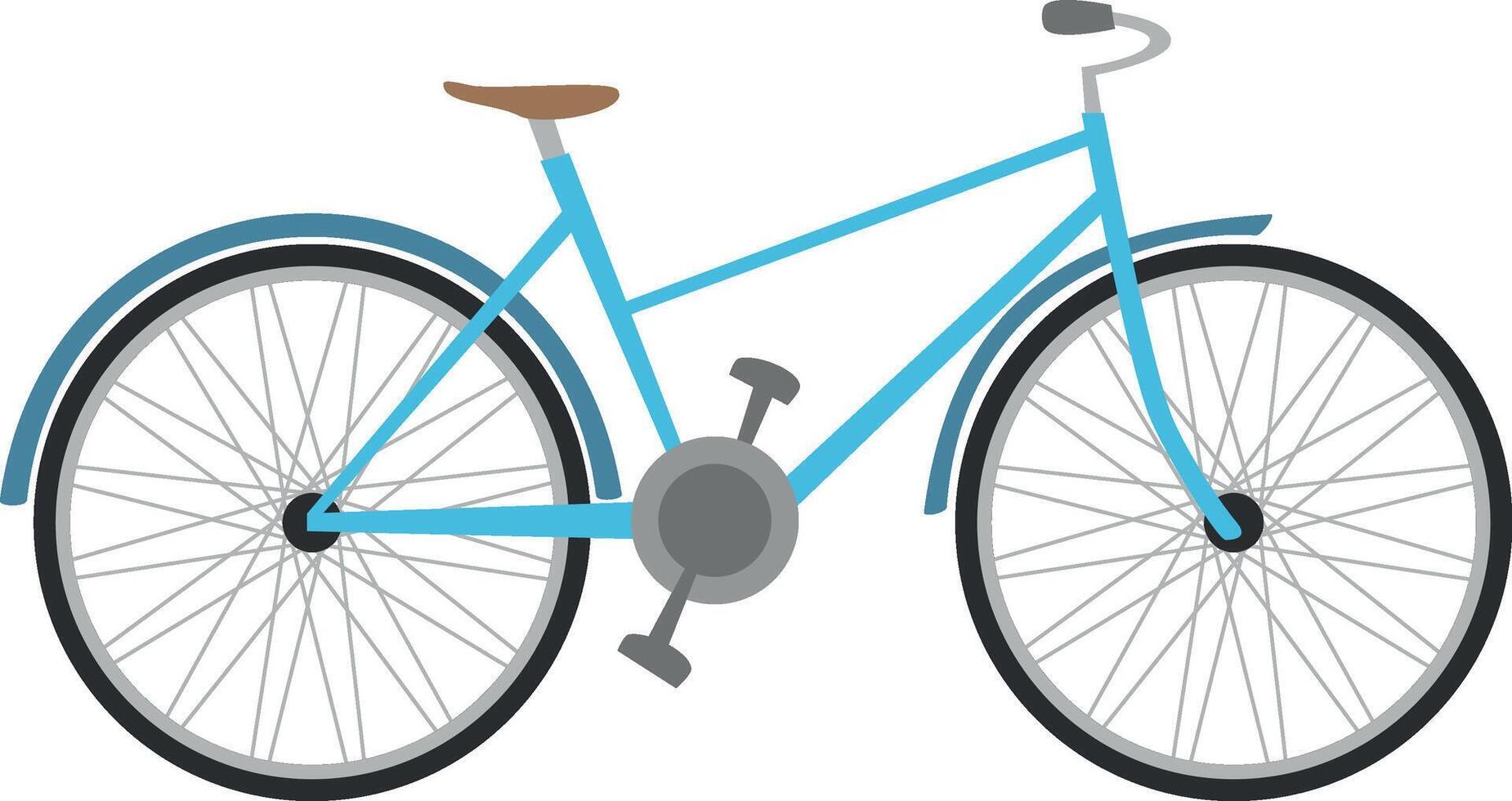 Cute cartoon illustration of a blue bycicle vector