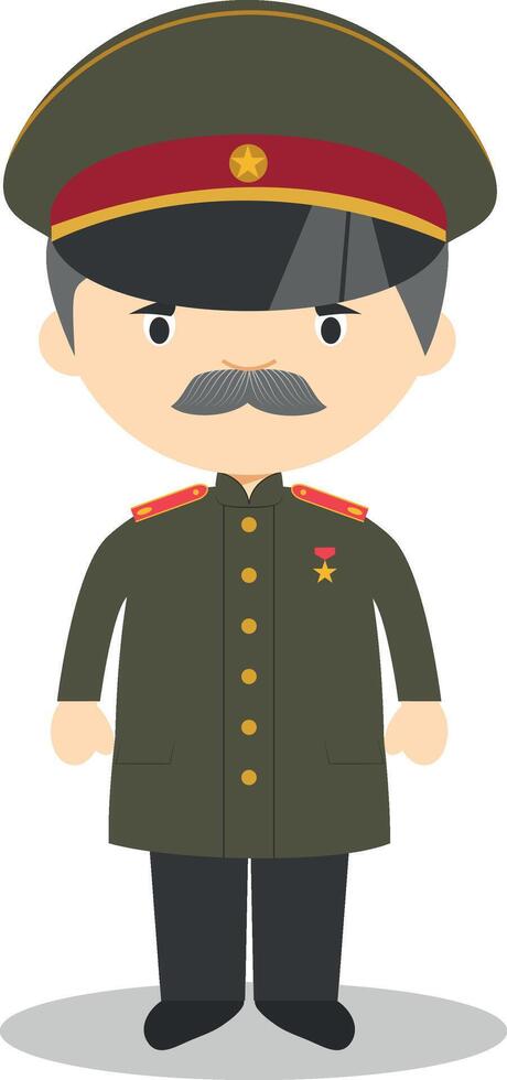 Stalin cartoon character. Illustration. Kids History Collection. vector