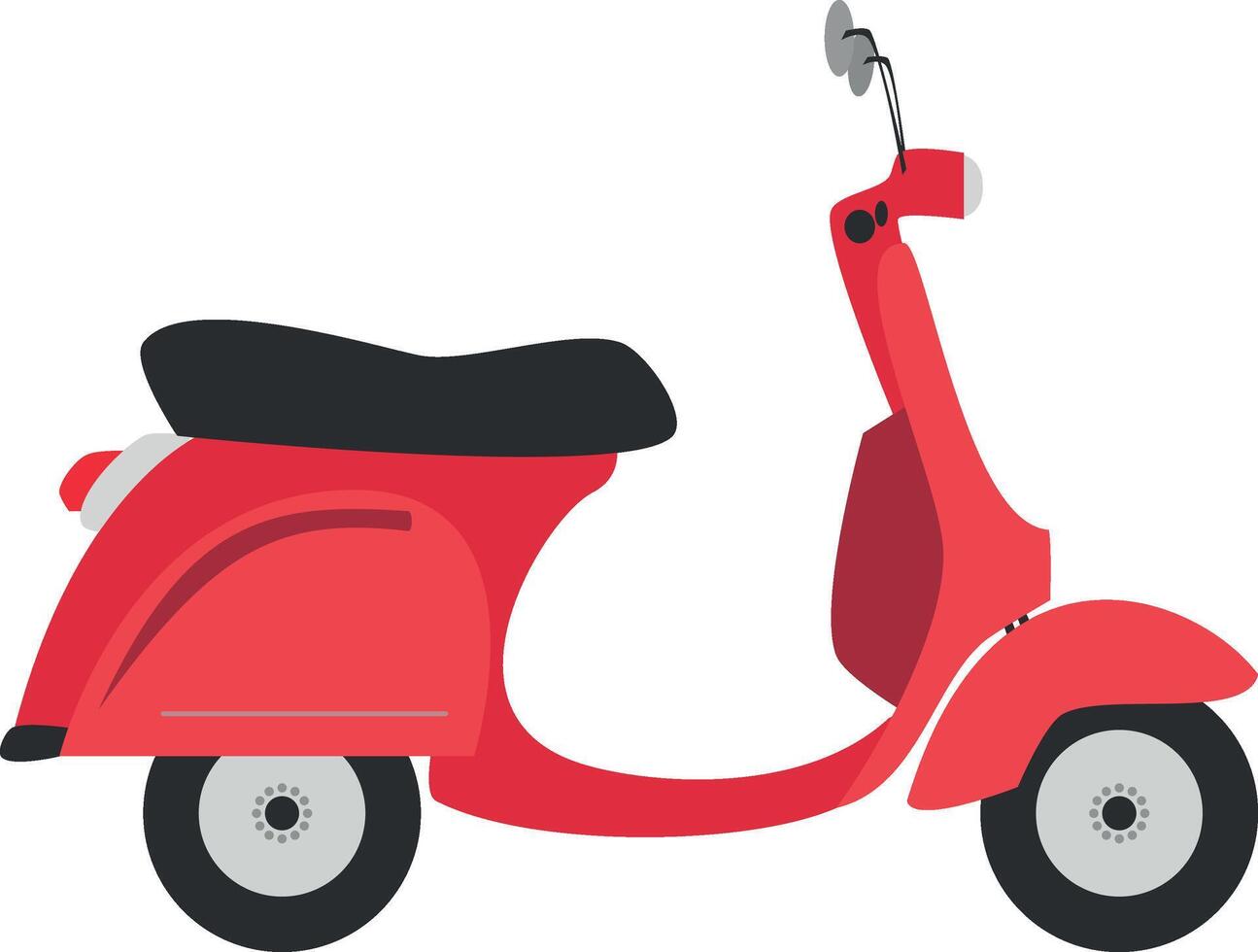 Cute cartoon illustration of a red motorcycle vector