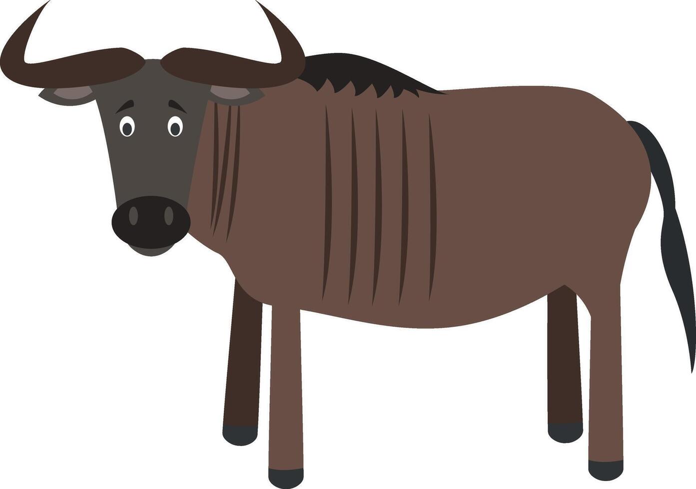 Cute cartoon wildebeest illustration vector