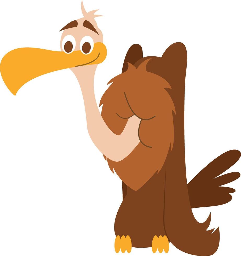 Cute cartoon vulture illustration vector
