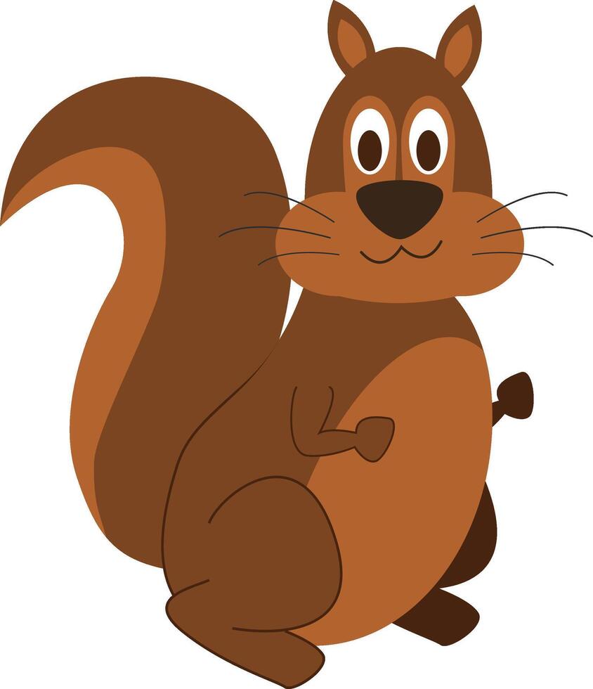 Cute cartoon squirrel illustration vector