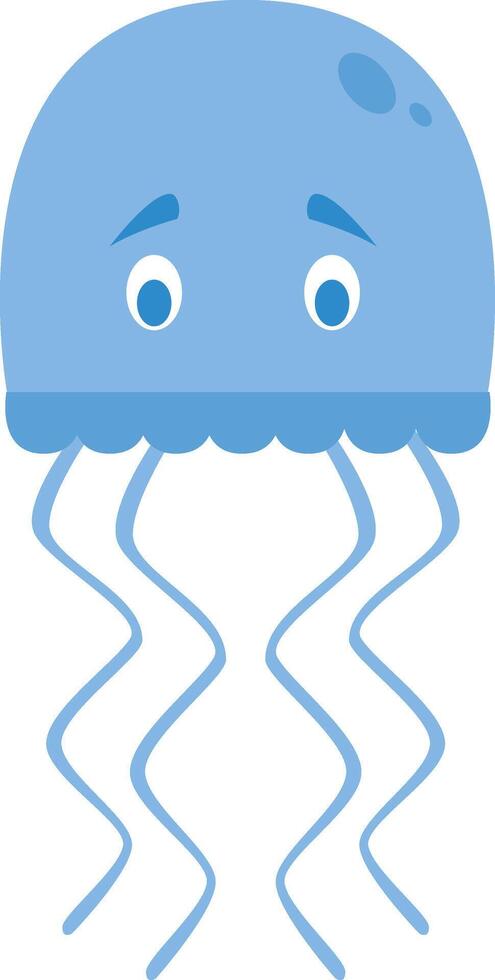 Cute cartoon jellyfish illustration vector