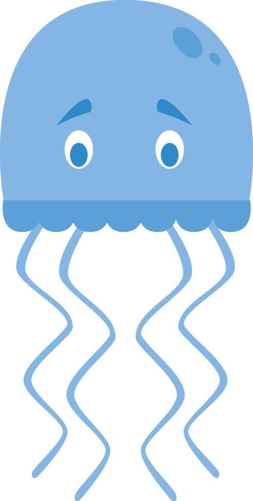 Cute cartoon jellyfish illustration vector