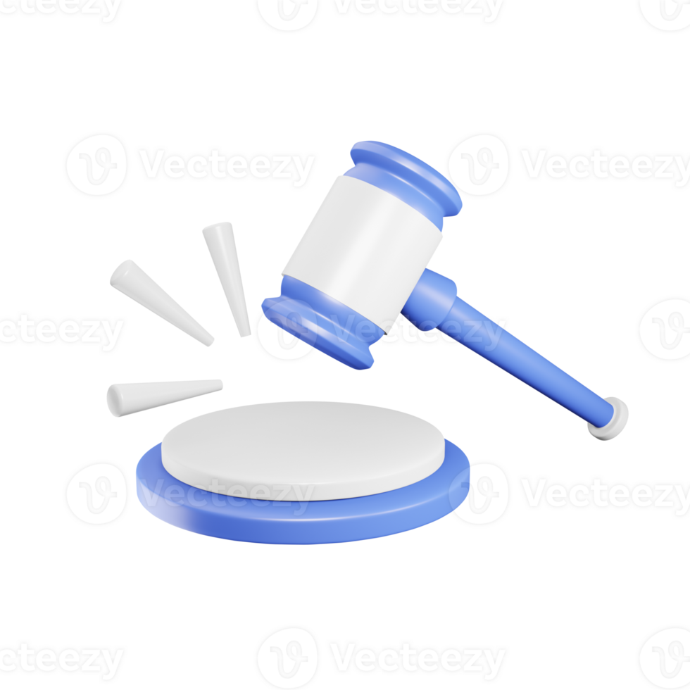 3d Gavel isolated on transparent. Legal for Business png
