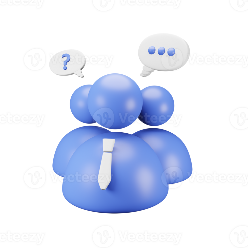 Discussion. 3D Work group icon. Team communication on isolated. png