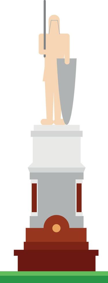 Cute cartoon illustration of a statue vector