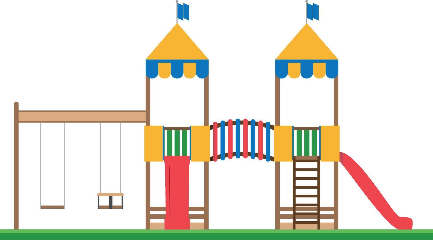 linda dibujos animados ilustración de un recreativo zona para pequeño niños vector