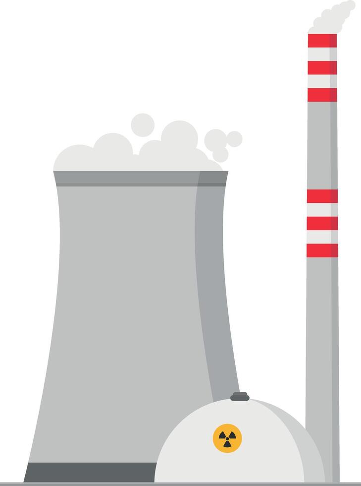 Cute cartoon illustration of a nuclear power plant vector