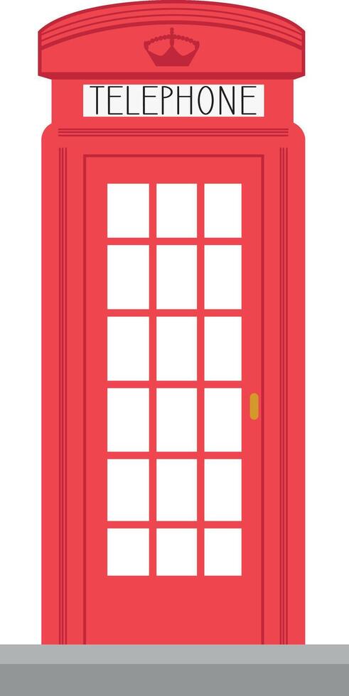 Cute cartoon illustration of a telephone box vector