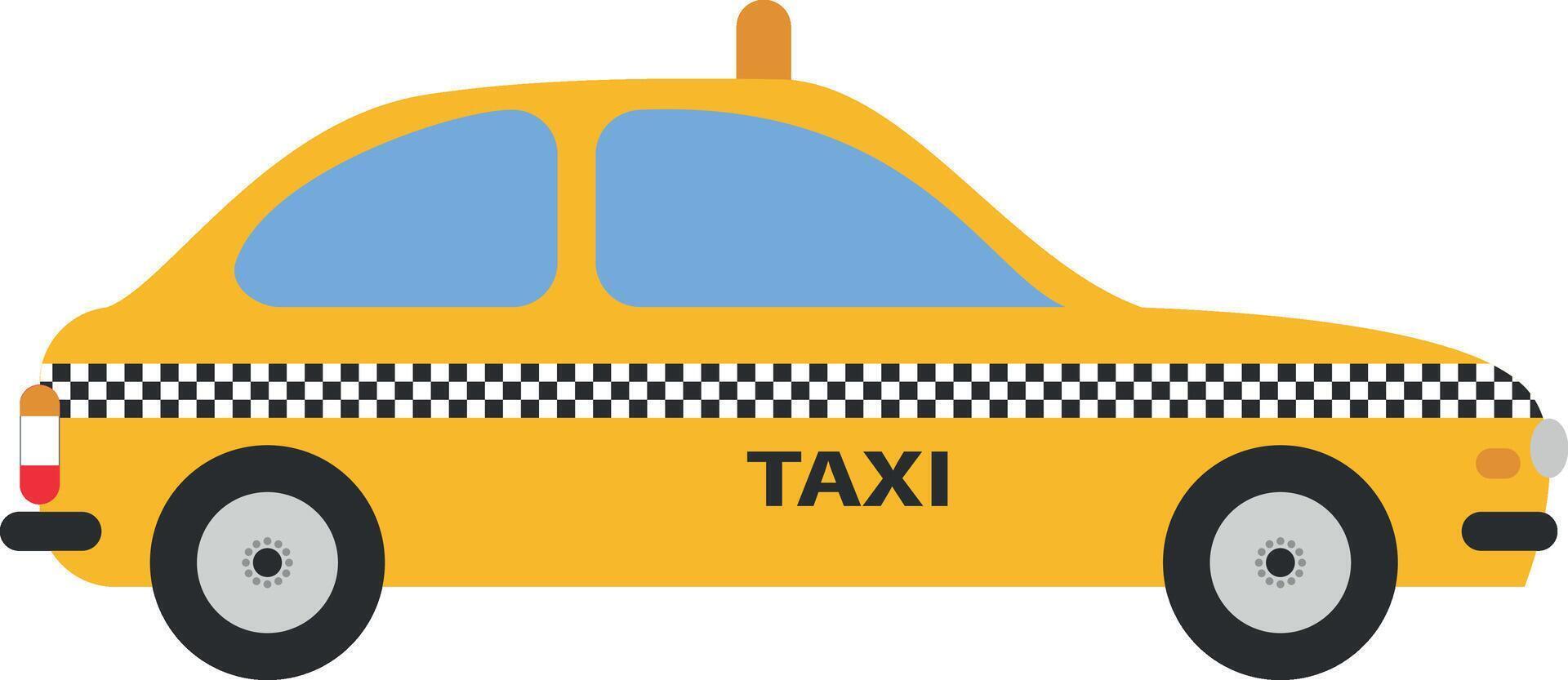Cute cartoon illustration of a taxi cab vector