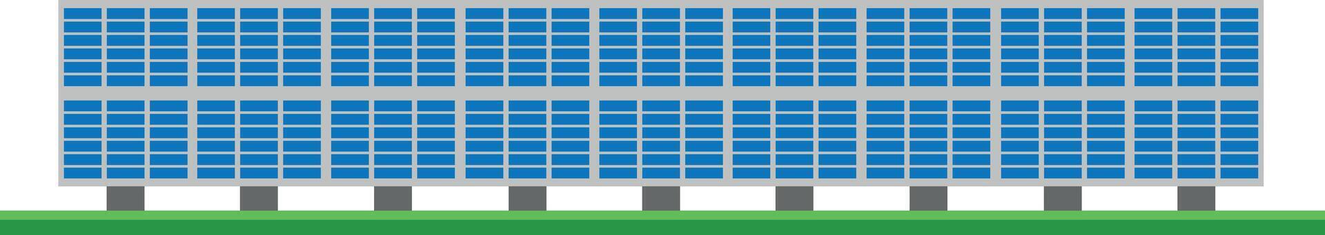 Cute cartoon illustration of a solar photovoltaic power plant vector