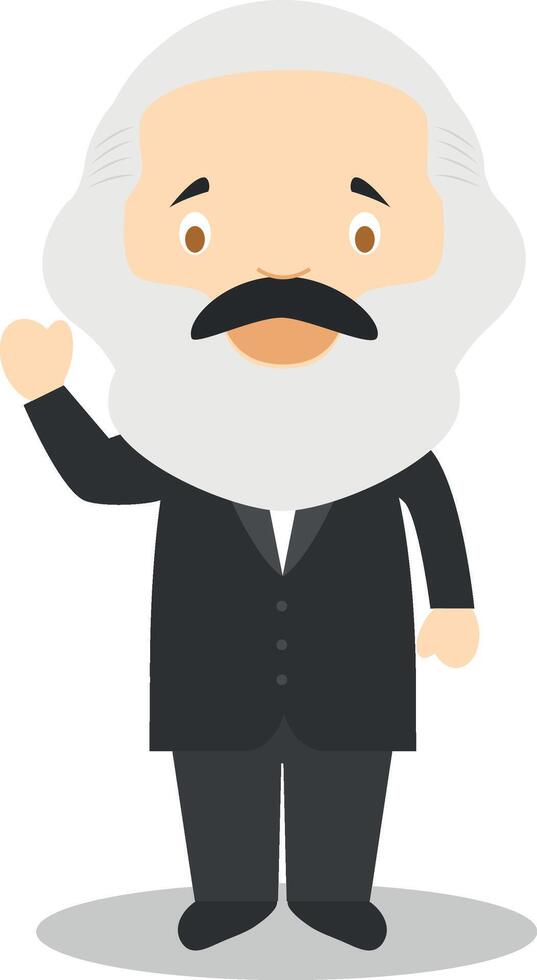 karl marx dibujos animados personaje. ilustración. niños historia recopilación. vector