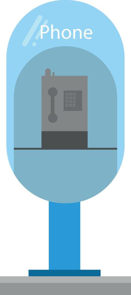 Cute cartoon illustration of a telephone box vector
