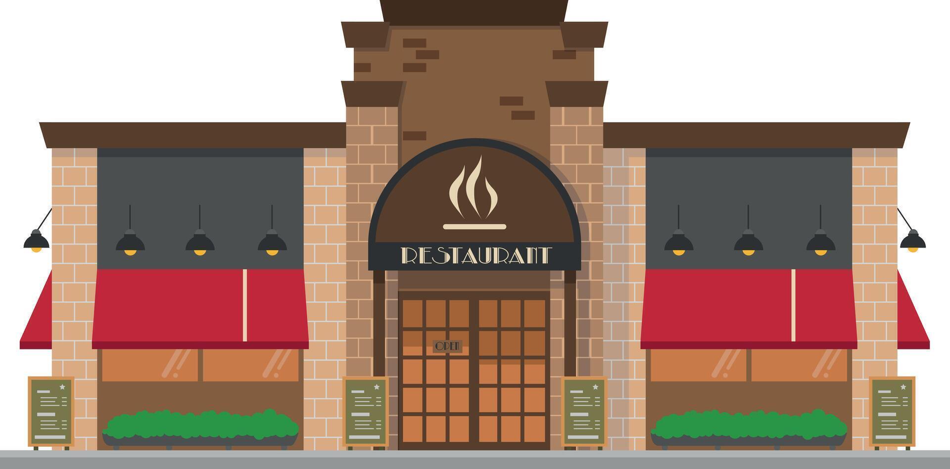 Cute cartoon illustration of a restaurant vector