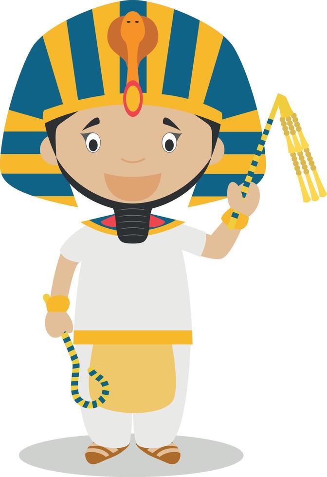 Ramses II the Great cartoon character. Illustration. Kids History Collection. vector