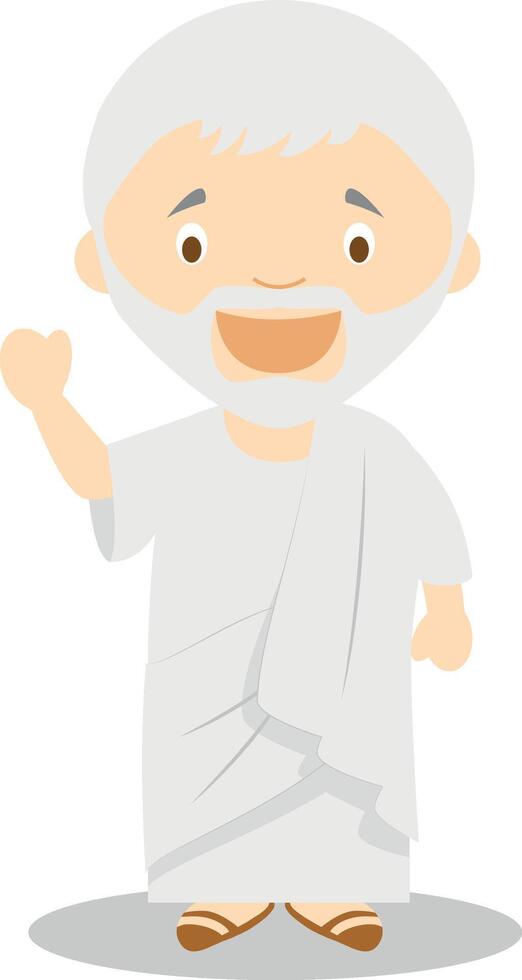 Seneca cartoon character. Illustration. Kids History Collection. vector