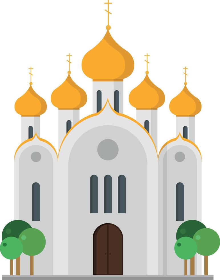 Cute cartoon illustration of an Orthodox Church vector
