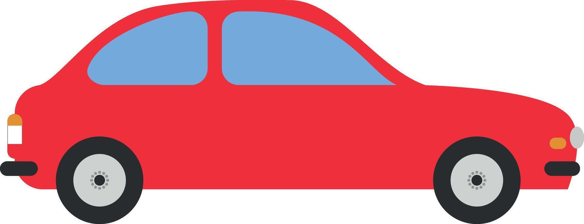 Cute cartoon illustration of a red car vector