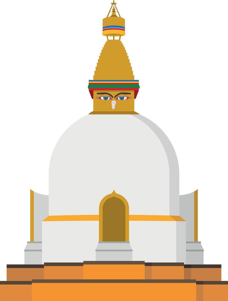 Cute cartoon illustration of a Buddhist Stupa vector