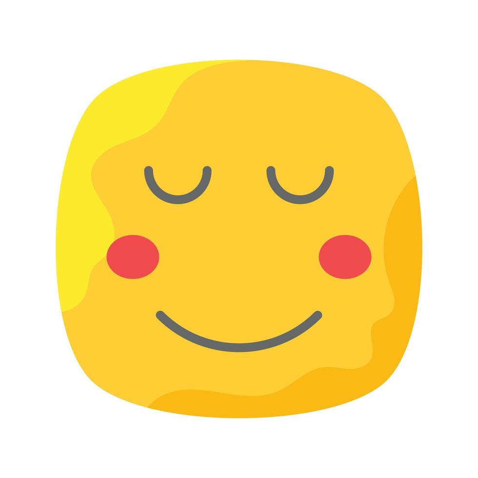 Calm face emoji icon, proud, cool expressions design vector