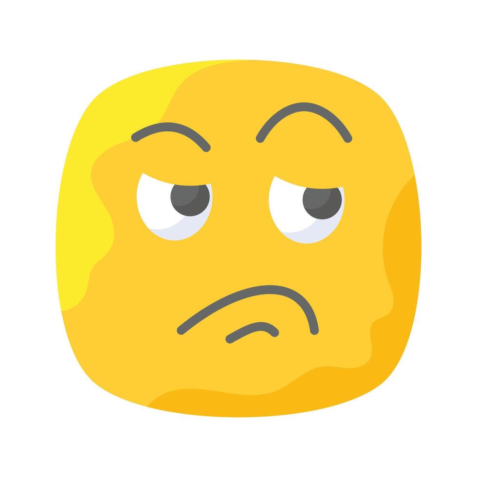 Pixel perfect icon of jealous emoji, isolated on white background vector