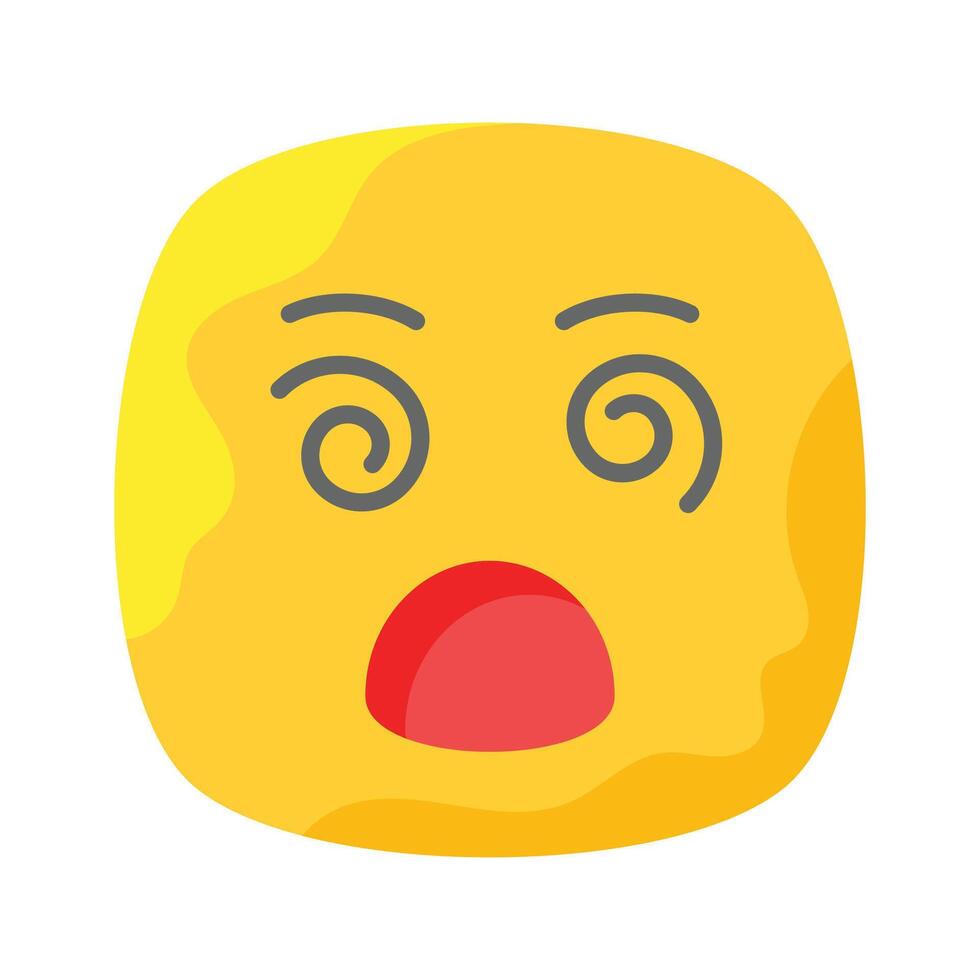 Dizzy emoji icon, dizziness expression design vector