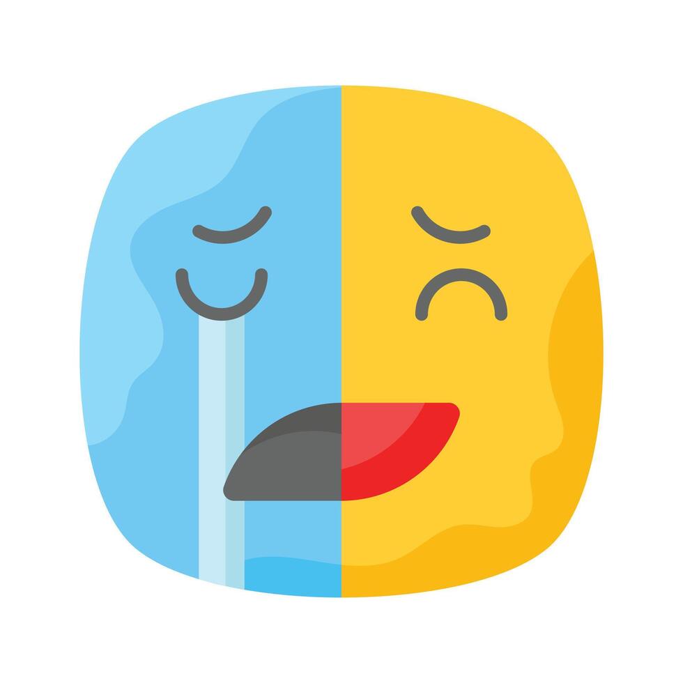 Happy sad feelings emoji icon, ready to use design vector