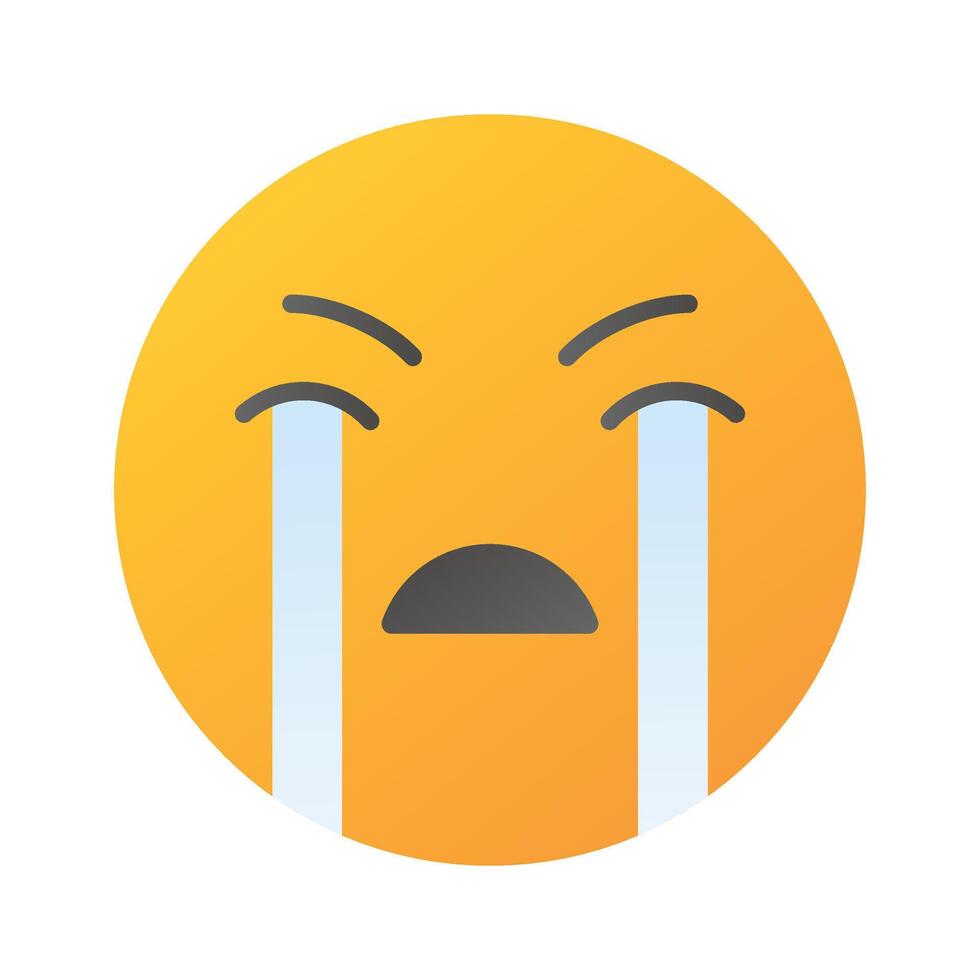 Get this amazing crying emoji design, customizable vector