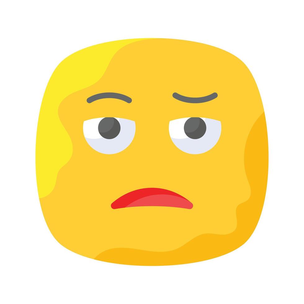 aburrido cara expresión, icono de aburrido emojis, prima vector