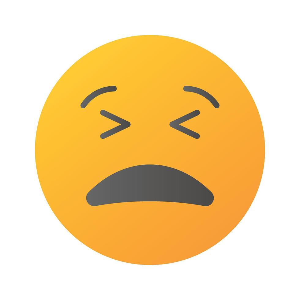 Painful expression, trendy icon of pain emoji, editable vector