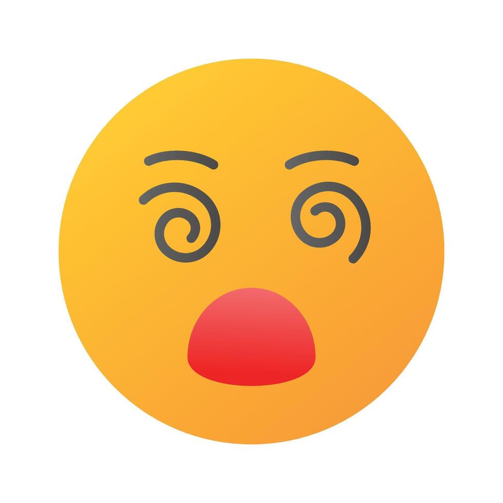 Dizzy emoji icon, dizziness expression design vector