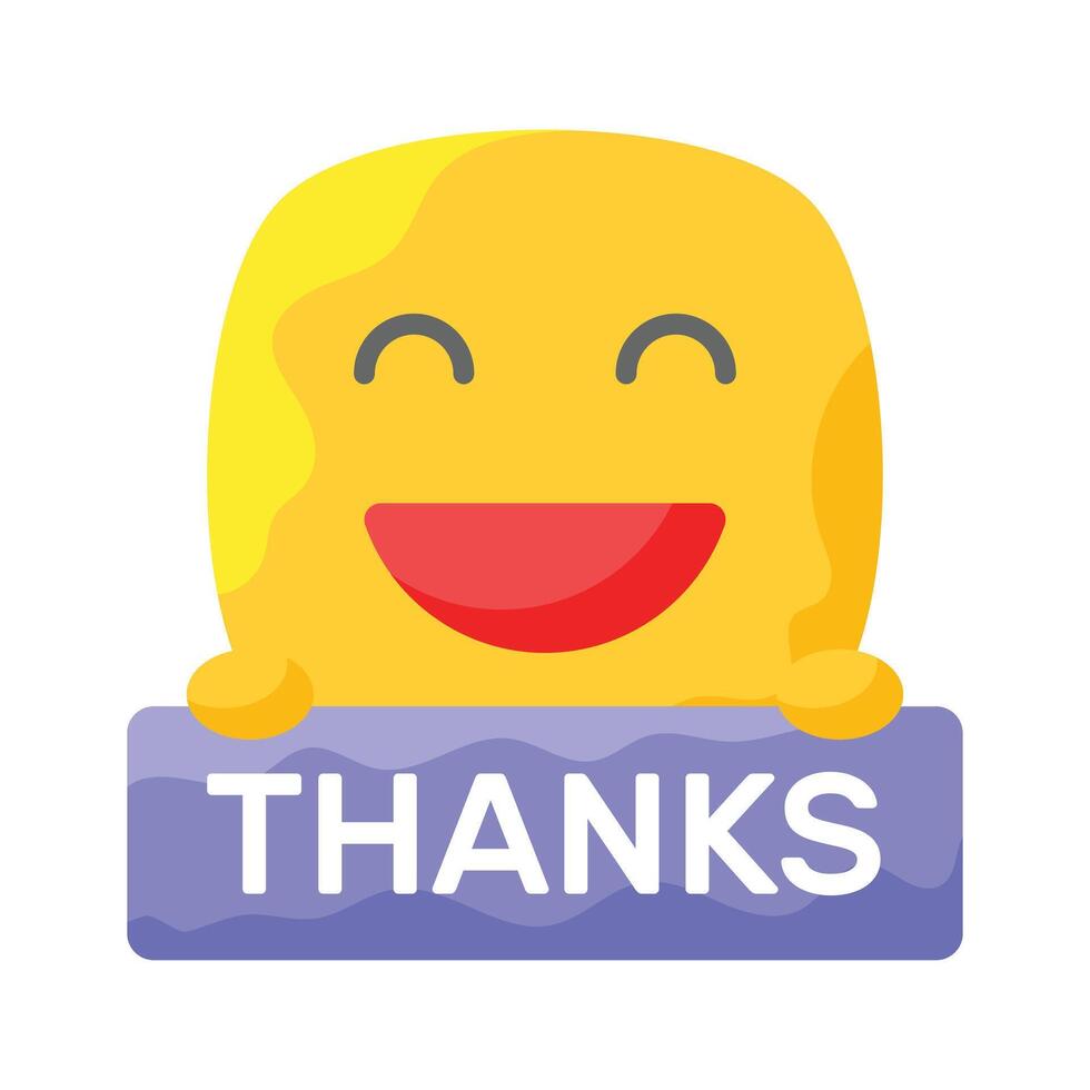 Grab this carefully crafted icon of thanks emoji, ready for premium use vector