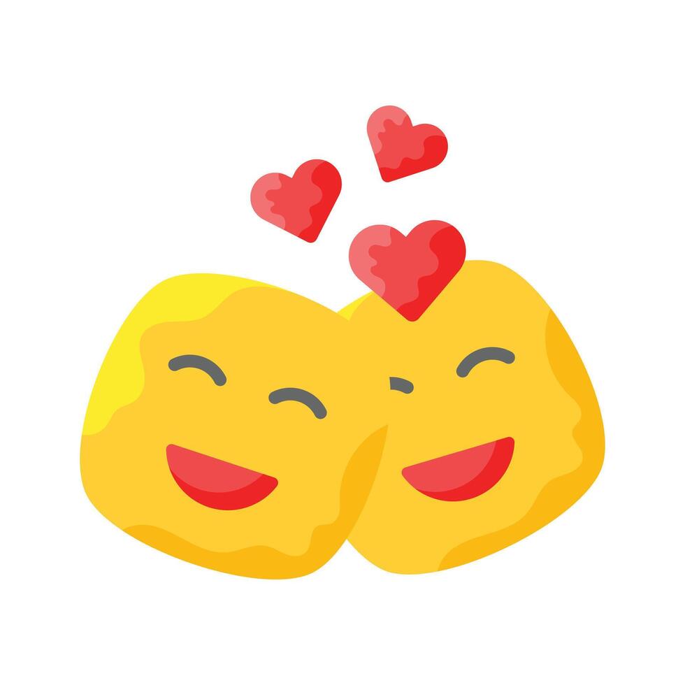 Romantic couple emoji design, ready for premium use vector