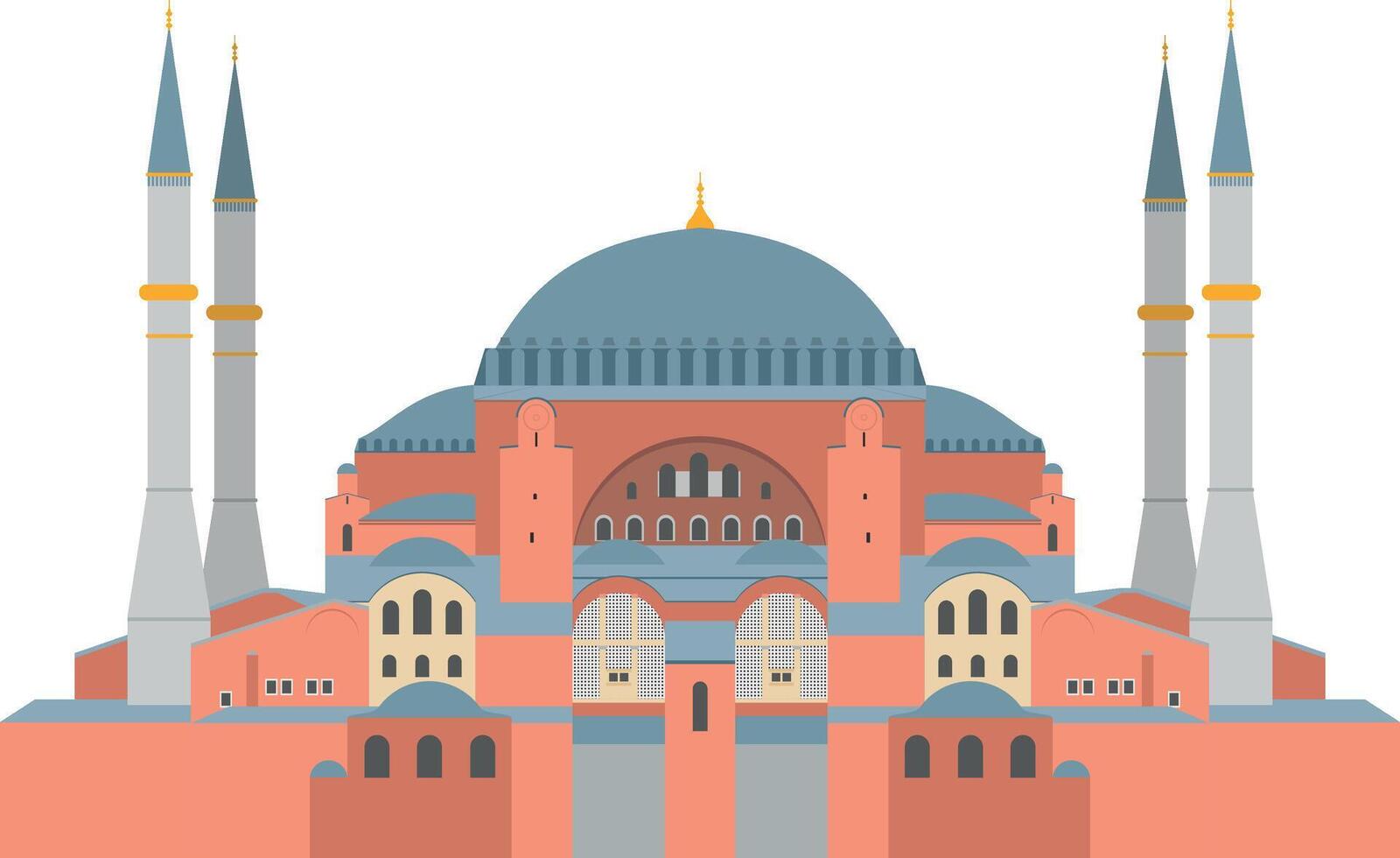 hagia Sofía ilustración. Estanbul, Turquía vector